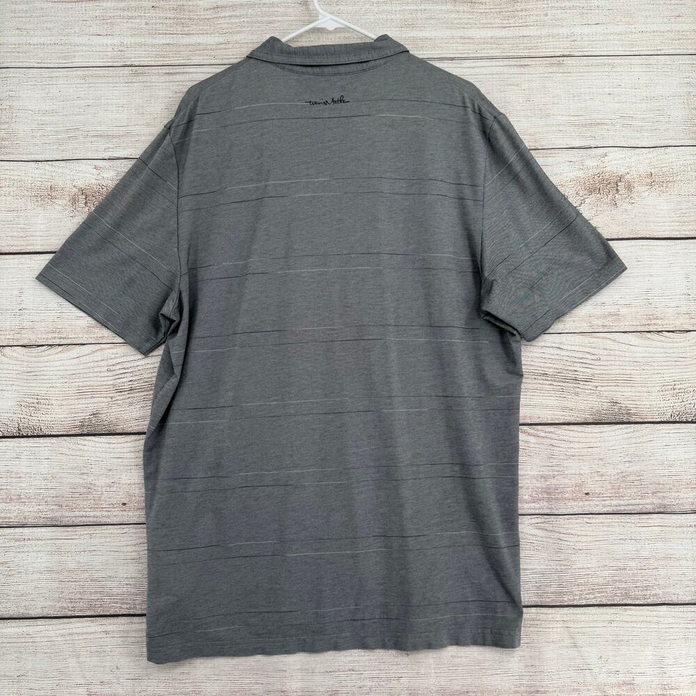 Travis Mathew Golf Pinstripe Polo Shirt Mens‎ XL Gray  Stretch - Picture 2 of 11